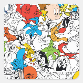 LOONEY TUNES™ Color Pop Muster Quadratischer Aufkleber