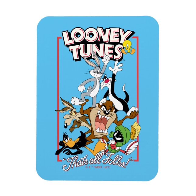 LOONEY TUNES™ "DAS SIND ALLE FOLKS!™" Gruppenstape Magnet (Vertikal)