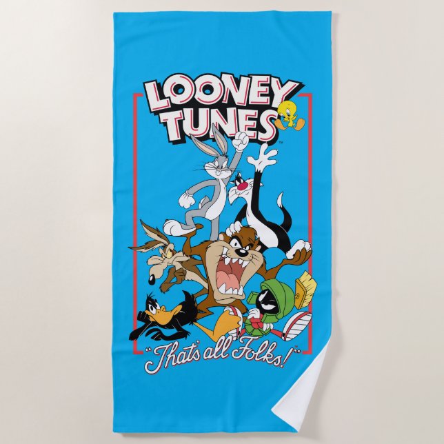 LOONEY TUNES™ "DAS SIND ALLE FOLKS!™" Gruppenstape Strandtuch (Vorderseite)
