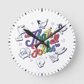 LOONEY TUNES™ - Das sind alle Leute! Stolzes Abzei Runde Wanduhr