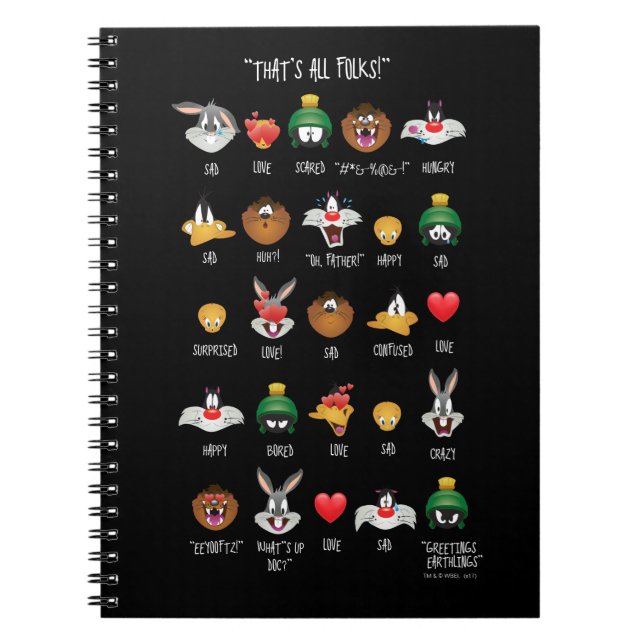 LOONEY TUNES™ Emoji Chart Notizblock (Vorderseite)