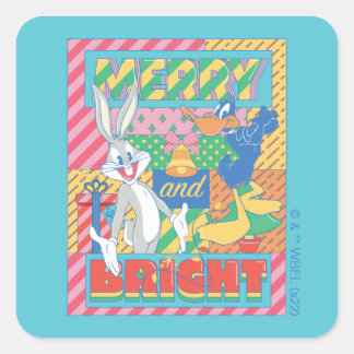 LOONEY TUNES™ | Frohe und helle Weihnachten Quadratischer Aufkleber