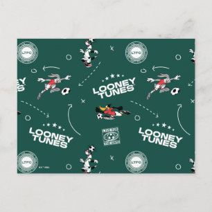 LOONEY TUNES™ Fußball-Spielfelder-Muster Postkarte