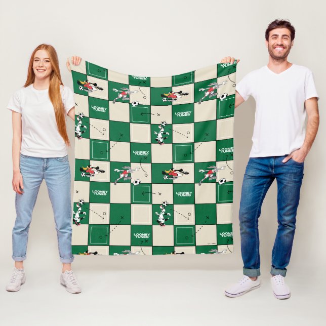 LOONEY TUNES™ Fußballrastermuster Fleecedecke (Beispiel)