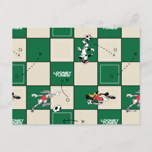 LOONEY TUNES™ Fußballrastermuster Postkarte