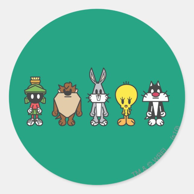 LOONEY TUNES™ Group Foto Op Runder Aufkleber (Vorderseite)