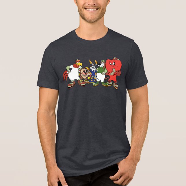 LOONEY TUNES™ Gruppe Rollerblade Picture Tri-Blend Shirt (Vorderseite)