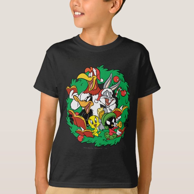 LOONEY TUNES™ Gruppe Weihnachtsbrand T-Shirt (Vorderseite)