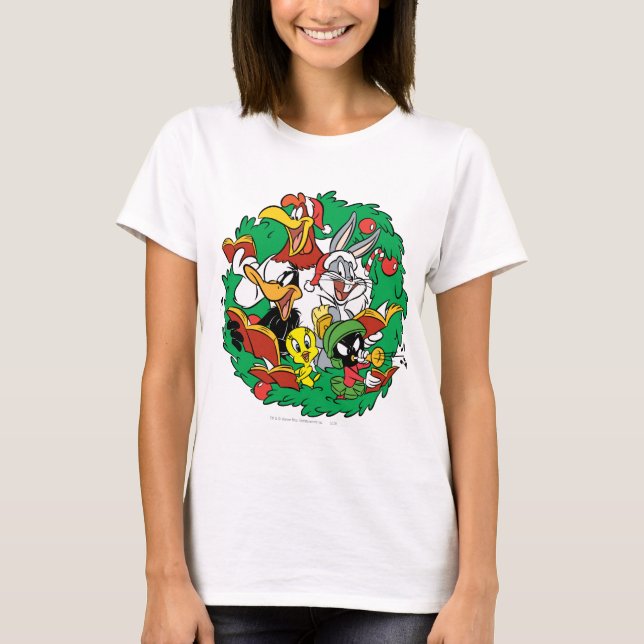 LOONEY TUNES™ Gruppe Weihnachtsbrand T-Shirt (Vorderseite)
