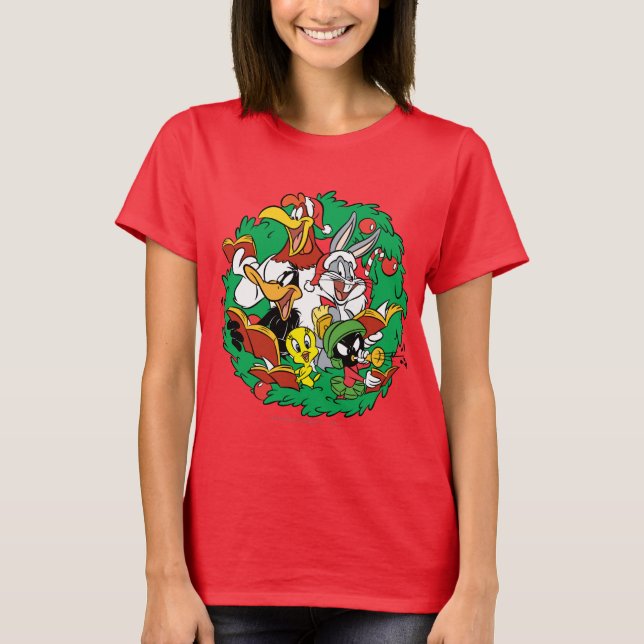 LOONEY TUNES™ Gruppe Weihnachtsbrand T-Shirt (Vorderseite)