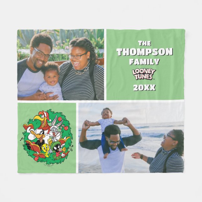 LOONEY TUNES™ Gruppe Weihnachtsmann Familie Foto Fleecedecke (Vorderseite (Horizontal))