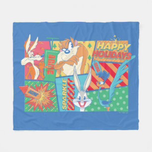 LOONEY TUNES™ Happy Holidays Pattern Fleecedecke
