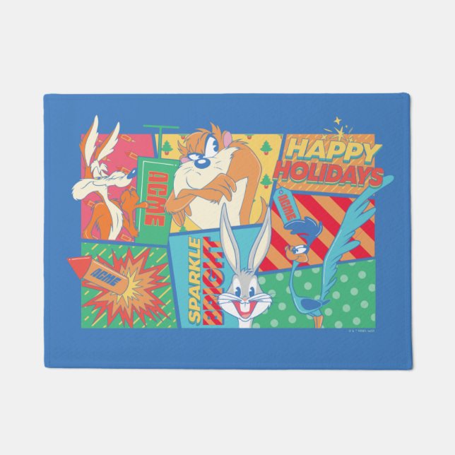 LOONEY TUNES™ | Happy Holidays Pattern Fußmatte (Vorderseite)