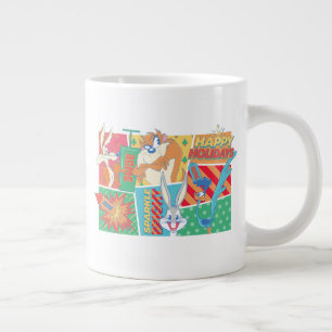 LOONEY TUNES™   Happy Holidays Pattern Jumbo-Tasse
