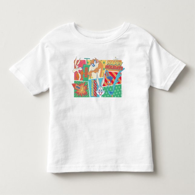 LOONEY TUNES™ | Happy Holidays Pattern Kleinkind T-shirt (Vorderseite)
