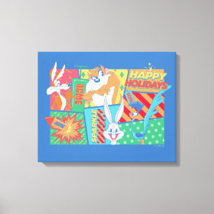 LOONEY TUNES™   Happy Holidays Pattern Leinwanddruck