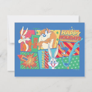 LOONEY TUNES™   Happy Holidays Pattern Mitteilungskarte