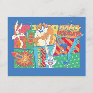 LOONEY TUNES™   Happy Holidays Pattern Postkarte