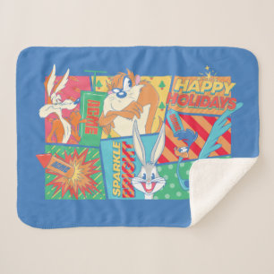 LOONEY TUNES™ Happy Holidays Pattern Sherpadecke
