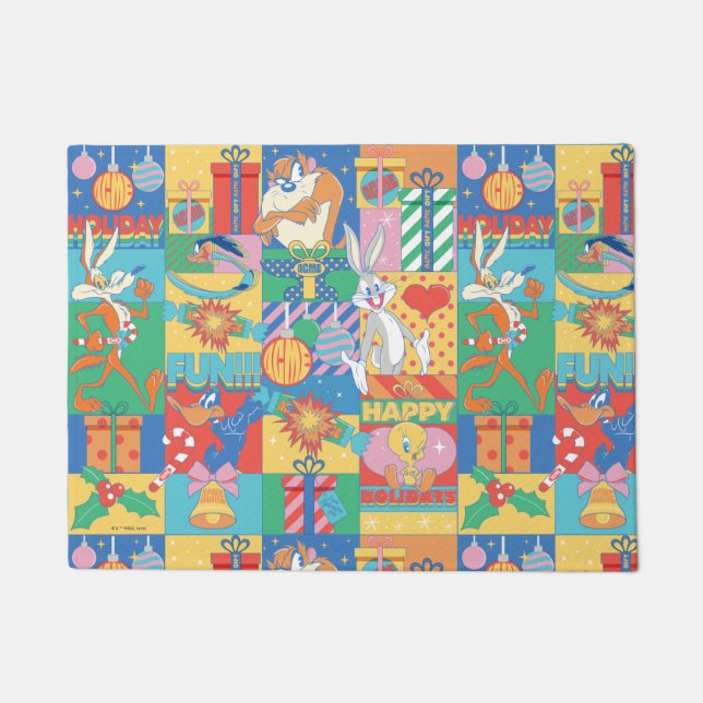 LOONEY TUNES™ | Happy Holidays Weihnachtsmuster Fußmatte (Vorderseite)
