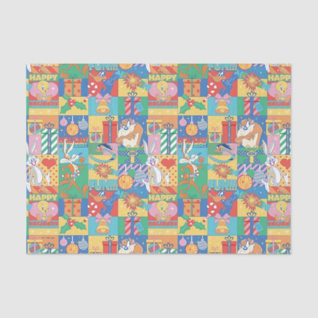 LOONEY TUNES™ | Happy Holidays Weihnachtsmuster Seidenpapier (Vorderseite)