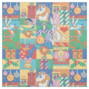 LOONEY TUNES™   Happy Holidays Weihnachtsmuster Stoff