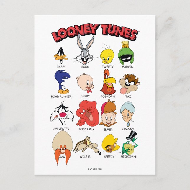 LOONEY TUNES™ Headshots Postkarte (Vorderseite)