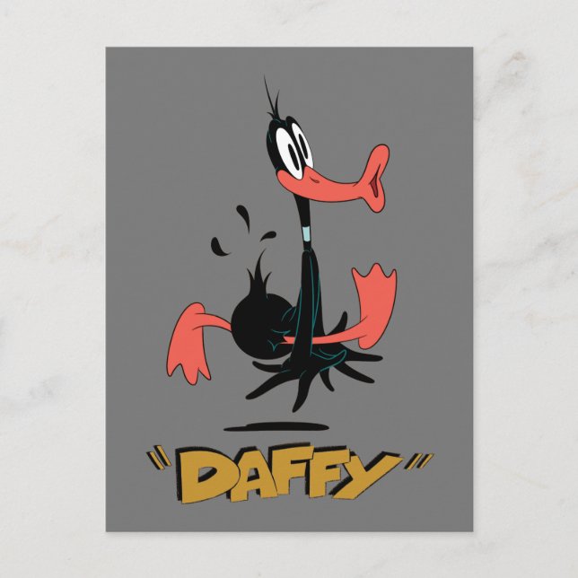 LOONEY TUNES™ Retro-Lachen | DAFFY DUCK™ Postkarte (Vorderseite)