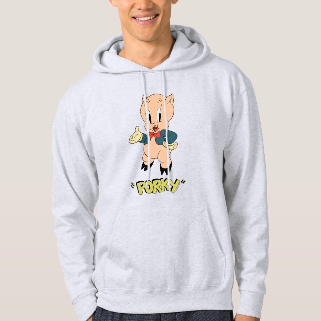 LOONEY TUNES™ Retro-Lachen | Porky Pig Hoodie (Vorderseite)