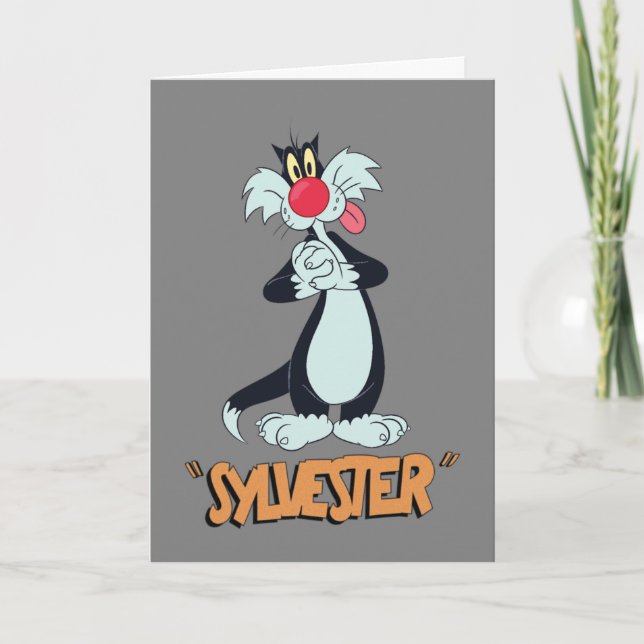 LOONEY TUNES™ Retro-Lachen | SYLVESTER™ Karte (Vorderseite)