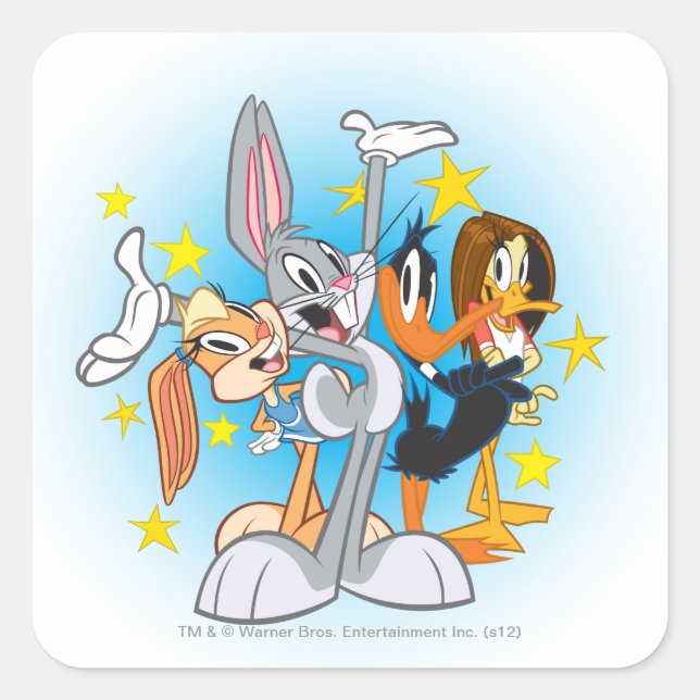 LOONEY TUNES™ Show Group Quadratischer Aufkleber (Vorderseite)