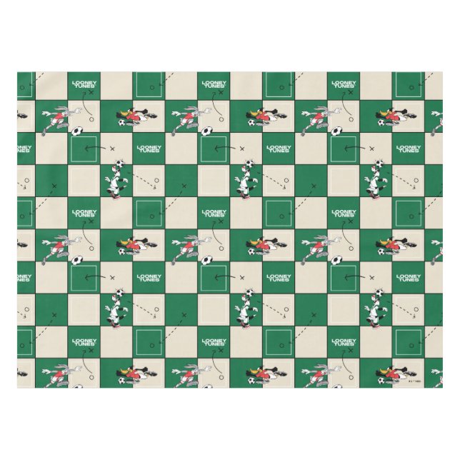 LOONEY TUNES™ Soccer Grid Pattern Tischdecke (Vorderseite (Horizontal))