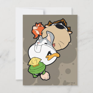 LOONEY TUNES™ Stilisierte Big Heads Mitteilungskarte