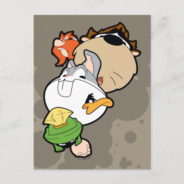 LOONEY TUNES™ Stilisierte Big Heads Postkarte (Vorderseite)