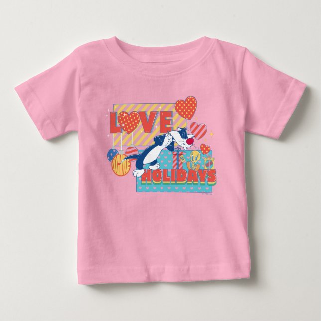 LOONEY TUNES™ | SYLVESTER™ & TWEETY™Liebe Urlaub Baby T-shirt (Vorderseite)