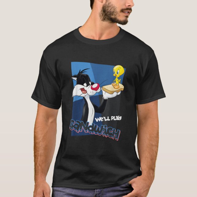 Looney Tunes Sylvester Tweety Sandwich T-Shirt (Vorderseite)