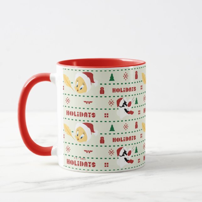 LOONEY TUNES™ SYLVESTER™ & TWEETY™ Urlaubsmuster Tasse (Links)