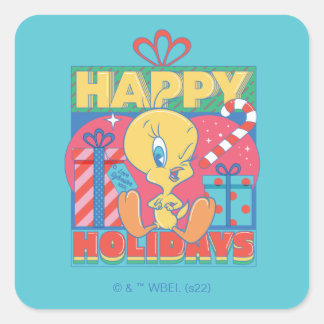 LOONEY TUNES™ | TWEETY™ Happy Holidays Quadratischer Aufkleber