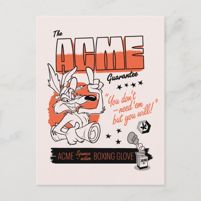 LOONEY TUNES™ | WILE E. COYOTE™ ACME Boxhandschuh Postkarte (Vorderseite)