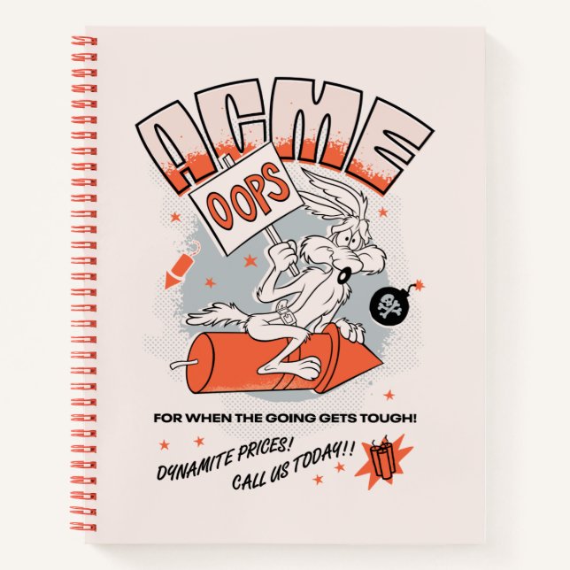 LOONEY TUNES™ | WILE E. COYOTE™ ACME Dynamite Notizbuch (Vorderseite)