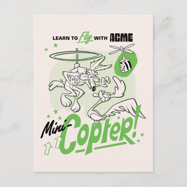 LOONEY TUNES™ | WILE E. COYOTE™ Mini-Copter-Acme Postkarte (Vorderseite)