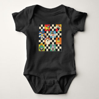 LOONEY TUNES™ Zeichen auf Schwarz/Weiß-Schachbrett Baby Strampler