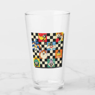 LOONEY TUNES™ Zeichen auf Schwarz/Weiß-Schachbrett Glas