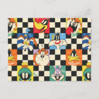 LOONEY TUNES™ Zeichen auf Schwarz/Weiß-Schachbrett