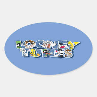 LOONEY TUNES™ Zeichen in Buchstaben Ovaler Aufkleber