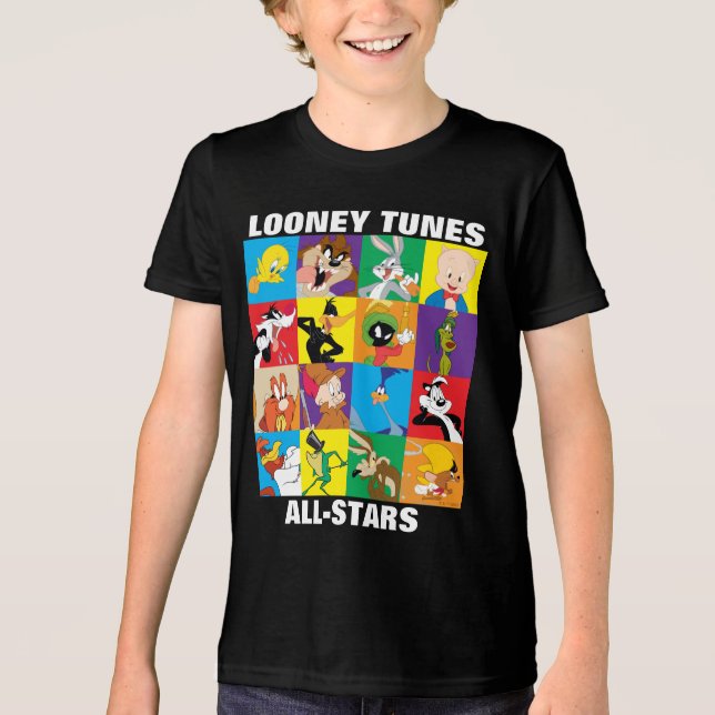 LOONEY TUNES™ Zeichengitter Tri-Blend Shirt (Vorderseite)