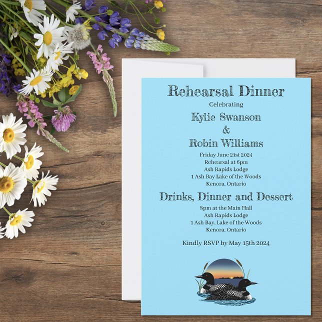 Loons Sunset Blue Einladung (Von Creator hochgeladen)