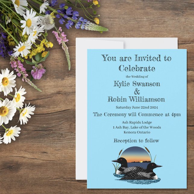 Loons Sunset Blue Einladung (Von Creator hochgeladen)