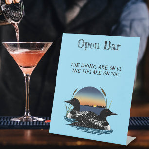 Loons Sunset Blue Open Bar Sockelschild