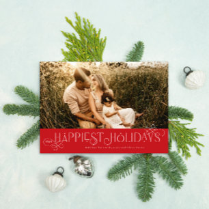 Loop de Loop Flourished Type Foto Feiertagskarte